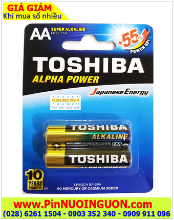 Toshiba Alpha LR6GCH BP-2PV; Pin AA 1.5v Super Alkaline Toshiba Alpha LR6GCH BP-2PV (Vỉ 2viên)
